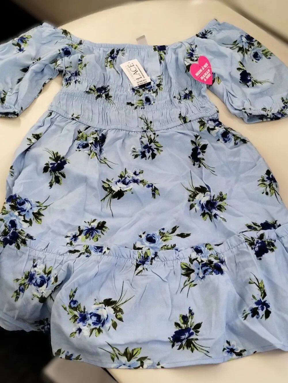 The Children's Place Floral Light blue dress / Size M/M   7/8